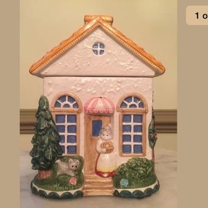 Rare Noritake Rare country Fences Cookie Jar